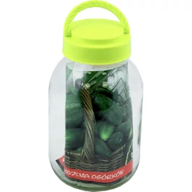 Vas din sticlă +capac+mâner 3 l