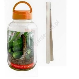 Vas din sticlă +capac+mâner 4 l