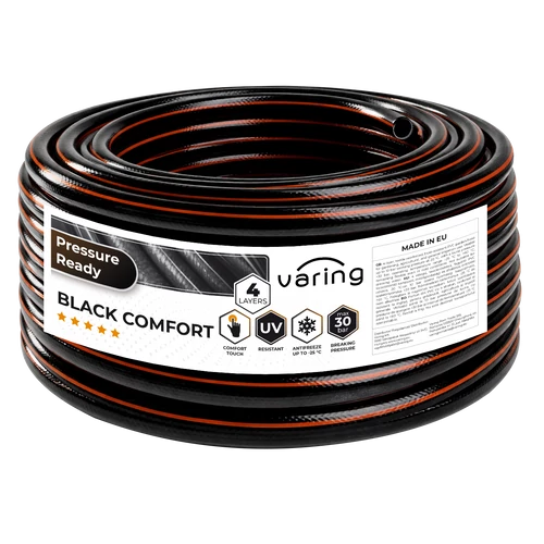 Furtun de grădină VARING BLACK COMFORT, 4 straturi, 3/4", 25 m
