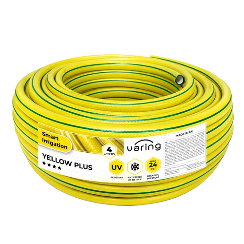 Furtun de grădină VARING YELLOW PLUS, 4 straturi, 1", 25 m